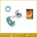 316L Surgical Stainless Steel Multi-Rhinestone Jeweled Fake Plugs Piercings